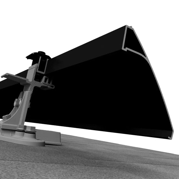 Universal Double Portrait SkirtRail, 83", Black (Box of 6)